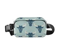 Jon Klassen Style Bull Baby Blue - Riñonera moderna para mujeres y hombres, resistente al agua, con correa ajustable para ciclismo, senderismo, gimnasio