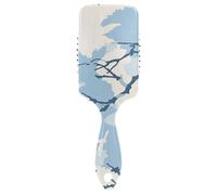 Jon Klassen Style Camouflage Sky Blue - Masaje antiestático para el cuero cabelludo cepillado para cabello rizado con mango ergonómico cepillo para cabello