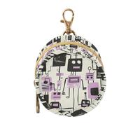 Jon Klassen Style Robots Design Morado Recién Nacido Niño Chupete Estuche Soporte Portátil Monedero Dinero Efectivo Monedero, Baby Essentials