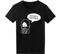 Jon Snow Inspired Funny I Know Nothing Homme Hip Hop Hipster Harajuku Unisex 100% Cotton Short-Sleeve T-Shirts Black M