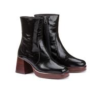 JONAK Botines de piel brillante Brigand. Color negro de charol