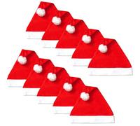 Jonami 10 Gorros de Papa Noel, Gorro de Navidad y Sombreros de Santa Claus Tradicionales Rojos y Blanco. Accesorios Navideño para Regalos de Festividad