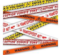 Jonami Cinta Advertencia Halloween Escena del Crimen Zombie Peligro - 36 Metros Decoración Casa Fiesta Terror Exterior - 4 Piezas