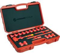 Jonard Tools INSS-19M 1000 VAC aislado 19 piezas métrico Socket Set con 3 extensiones y 72-tooth 3/8" Drive Rachet