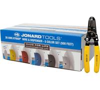 Jonard Tools Kynar R28-5100 - Caja de alambre y dispensador (28 AWG, incluye pelacables, 5 colores, 500 pies)