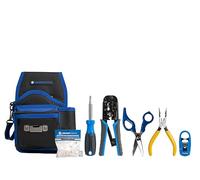 Jonard Tools TK-145 Telecom RJ45 - Kit de herramientas para cinturón - Bolsa de herramientas de 12 bolsillos, destornillador 6 en 1, tijeras, alicates, crimpadora y pelacables, conectores de paso RJ45