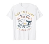 Jonás Verso de la Biblia Escritura de fe Cristiana Camiseta gráfica económica