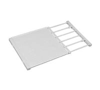 JONASHER Estante extensible para armario, barra de tensión, ajustable, colgador de ropa, organizador de armario, divisores, zapatero, 16.54 pulgadas de ancho para baño, cocina, estantería - Blanco