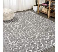 JONATHAN Y MOH101C-8 Hype Alfombra Interior Diamante Vintage Bohemio Estilo Marroquí, Fácil de Limpiar, Habitación, Cocina, Salón, Anti Derrame 240 cm x 300 cm, Gris/Marfil