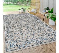 JONATHAN Y SMB106C-8 Charleston Alfombra Exterior Interior Textura Tejido Filigrana Vintage, Fácil de Limpiar, Habitación, Cocina, 240 cm x 300 cm, Gris/Azul Marino