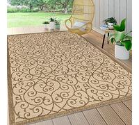 JONATHAN Y SMB107B-8 Madrid Alfombra Exterior Interior Textura Tejido Filigrana Vintage, Fácil de Limpiar, Habitación, Cocina, 240 cm x 300 cm, Beige/Marrón