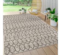 JONATHAN Y SMB108E-5 Ourika Alfombra Gris/Negro 150 cm x 240 cm Exterior/Interior Textura Tejido Geometría Marroquí, Bohemia, Fácil de Limpiar, Salón, Patio, Anti Derrame