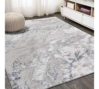 JONATHAN Y SOR203B-8 Alfombra Interior Remolino Marmolado Abstracto, Contemporánea Casual Transicional, Fácil de Limpiar, Habitación, Cocina, Salón, Anti Derrame, 240 cm x 300 cm, Gris/Azul