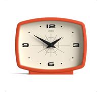 JONES CLOCKS® Film Reloj de Escritorio | Diseño Rectangular Retro | Naranja | Estilo Vintage con Acabado Moderno para estantería, Mesa, repisa o mesita de Noche