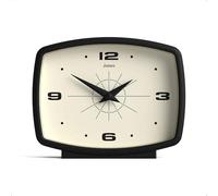 JONES CLOCKS® Film Reloj de Escritorio | Diseño Retro Rectangular | Negro | Estilo Vintage con Acabado Moderno para estantería, Mesa, repisa o mesita de Noche