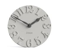 JONES CLOCKS® Hampstead Reloj de Escritorio | Independiente | Gris pálido | Elegantes números moldurados en Relieve | Ideal para estantería, repisa de la Chimenea, Sala de Estar
