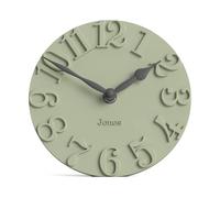 JONES CLOCKS® Hampstead Reloj de Escritorio | Independiente | Verde Salvia | Elegantes números moldurados en Relieve | Ideal para estantería, repisa de la Chimenea, Sala de Estar