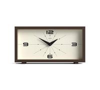 JONES CLOCKS® Odeon Reloj de Escritorio | Diseño Rectangular Moderno | Marrón | Elegante Aspecto Retro para estantería, Mesa, repisa o mesita de Noche