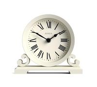 JONES CLOCKS® Saloon Reloj de repisa | Diseño Tradicional de Doble Desplazamiento pequeño | Crema pálida | Números Romanos | Estilo clásico para Escritorio, Mesa, estantería o mesita de Noche