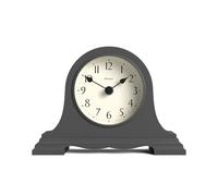JONES CLOCKS® Speakeasy Reloj de repisa pequeño | Diseño clásico de Sombrero de napoleón | Gris Oscuro | Estilo clásico contemporáneo para Escritorio, Mesa, estantería o mesita de Noche