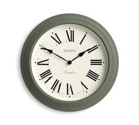 JONES CLOCKS® Supper Club Reloj de Pared | Reloj Redondo clásico Grande | 40 cm | Verde espárrago | Números Romanos | Diseño Tradicional Ideal para Cocina o Sala de Estar