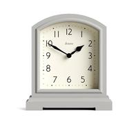 JONES CLOCKS® Tavern Reloj de repisa | Diseño Moderno de la Parte Superior del Arco | Gris Claro | Estilo clásico contemporáneo para Escritorio, Mesa, estantería o mesita de Noche