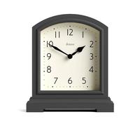 JONES CLOCKS® Tavern Reloj de repisa | Diseño Moderno de la Parte Superior del Arco | Gris Oscuro | Estilo clásico contemporáneo para Escritorio, Mesa, estantería o mesita de Noche