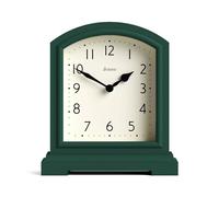 JONES CLOCKS® Tavern Reloj de repisa | Diseño Moderno de la Parte Superior del Arco | Verde Oscuro | Estilo clásico contemporáneo para Escritorio, Mesa, estantería o mesita de Noche