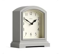 JONES CLOCKS® Tavern Reloj de repisa | Diseño Moderno de Tapa arqueada | Gris pálido | Estilo clásico contemporáneo para Escritorio, Mesa, estantería o mesilla