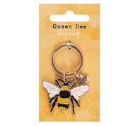 Jones Home & Gift DP_41438 Llavero con diseño de abeja reina, esmaltado, 7 cm de alto x 4 cm de ancho x 0,2 cm de profundidad, multicolor