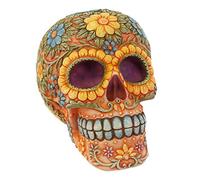 Jones Home & Gift - Hucha Naranja Floral Candy Skull - Moderno - Decoración para Día de los Muertos - Todos - Unisex