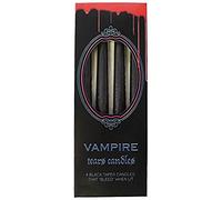 Jones Home & Gift - Velas espeluznantes con lágrimas de Vampiro Negro, 25 cm x 2 cm (Paquete de 4), potenciador de Ambiente único y Espeluznante, Material de Goteo de Cera, decoración de