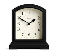 Jones relojes Tavern Mantel Clock | Diseo moderno de arco superior | Negro | Estilo clsico contemporneo para estante de mesa de escritorio o cabec