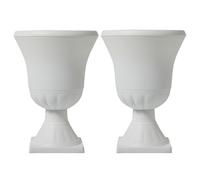 JonesHouseDeco Maceta Urna Pedestal de Flores Roma Macetas Trofeo 55cm 2 PCS Maceta Urna Blanca Imitación Piedra Estilo Romano Macetas Deco Macetas de Flores Redondas Gran Volumen Maceta de Plantas