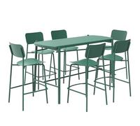 JonesHouseDeco mesas Altas y taburetes Taburete Exterior Verde Mesa de Bar Set Tavolo Bar con 6 Taburetes de Aluminio y taburetes de Altura de mostrador para mesas de Desayuno para Cocina Bar