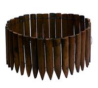 JonesHouseDeco Valla de madera para exteriores, jardín, césped, paisaje, flexible, decorativo, acabado de madera quemada, longitud 120 cm x altura 20 cm, color marrón oscuro