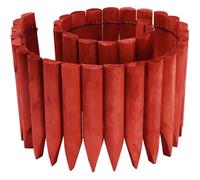 JonesHouseDeco Valla de madera para exteriores, jardín, césped, paisaje, flexible, decorativo, acabado de madera quemada, longitud 120 cm x altura 20 cm, color Marrón rojizo