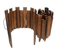 JonesHouseDeco Valla de madera para jardín, acabado de madera quemada, total 35 cm, altura 120 cm de largo, borde de césped y cama de flores, valla decorativa flexible #K650A01