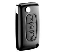 Jongo® CE0523 Carcasa Cubierta Llave sin Hoja 3 Botones Faro Compatible con Citroen C4 C5 C6 Picasso Grand Picasso Funda Mando + 2 Pasadores Incluidos