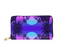 JONGYA Bonita cartera de mano larga de piel con estampado de manatí con impresión completa, mostrando moda y creatividad, Música Playa de, Talla única