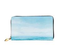 JONGYA Bonita cartera de mano larga de piel con estampado de manatí con impresión completa, mostrando moda y creatividad, Estrella de mar de playa, Talla única