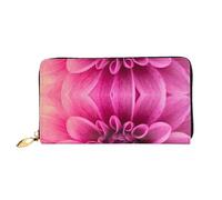 JONGYA Cartera larga de mano de cuero con estampado de búho malvado con impresión completa, mostrando moda y creatividad, Pink Dahlia, Talla única