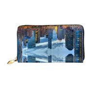 JONGYA Cartera larga de mano de cuero con estampado de guitarra con impresión completa, mostrando moda y creatividad, Chicago Illinois Estados Unidos, Talla única