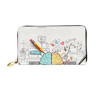 JONGYA Cartera larga de mano de cuero con estampado de rosas doradas con impresión completa, mostrando moda y creatividad, Cerebro Humano, Talla única