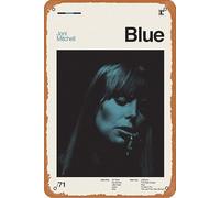 Joni Mitchell - Póster de música vintage, divertido letrero de metal de 12 x 8 pulgadas, divertido póster de metal para decoración de pared para jardín, decoración del hogar, tienda, baño, dormitorio,