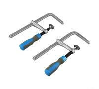 Jonikuper 2 abrazaderas de cola de milano de 160 x 60 mm con mango de agarre suave para riel guía de sierra de pista, clip de cierre de acero cromado resistente para carpintería y fijación de mesa (2