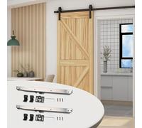 Jonikuper 2 piezas de mecanismo de cierre suave plateado para puerta corredera de granero con ganchos en forma de S y actuadores, no requiere taladrar, se adapta a puertas