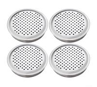 Jonikuper 4 cubiertas de ventilación de acero inoxidable para armarios, rejillas de aire decorativas con agujeros de 2,5 mm, rejilla de ventilación redonda en tamaños de 70 mm y 100 mm, (100 mm)
