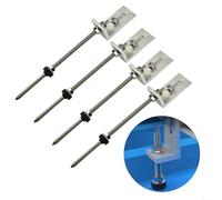 Jonikuper 4 tornillos de poste de 200/250 mm, con placa adaptadora L, tornillo M10 con ángulo L, para lámpara trapezoidal solar fotovoltaica de techo, con accionamiento hexagonal SW7 (250 mm)