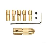 Jonikuper 8Pics - Kit de brocas eléctricas de 0,5 a 3 mm con portabrocas para mini taladros eléctricos, adaptador de cobre para tablero ABS de hoja de aluminio (SKU)